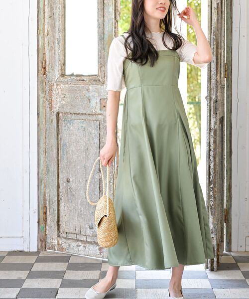 rps（アールピーエス）の「フレアーキャミワンピース（ワンピース・レディース・グレー/ライトカーキ/ブラック/ネイビー・フリー）」の3枚目の写真