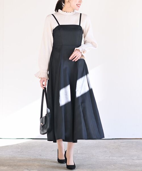 rps（アールピーエス）の「フレアーキャミワンピース（ワンピース・レディース・グレー/ライトカーキ/ブラック/ネイビー・フリー）」の2枚目の写真