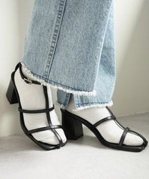 DISCOAT | センターストラップスタックヒールサンダル(サンダル)