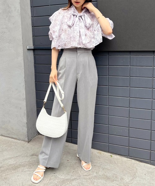 one after another NICE CLAUP(ワンアフターアナザーナイスクラップ)の「サイズあり/バックリボンカラフルスラックスパンツ(スラックス・レディース・杢グレー/ブラック/ライトピンク/ピンク/イエロー・SMALL/MEDIUM)」の20枚目の写真