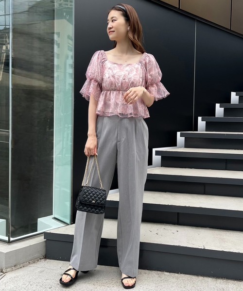 one after another NICE CLAUP(ワンアフターアナザーナイスクラップ)の「サイズあり/バックリボンカラフルスラックスパンツ(スラックス・レディース・杢グレー/ブラック/ライトピンク/ピンク/イエロー・SMALL/MEDIUM)」の18枚目の写真