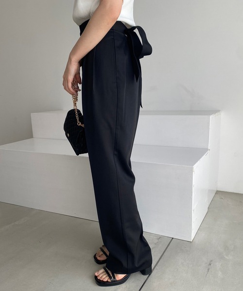 one after another NICE CLAUP(ワンアフターアナザーナイスクラップ)の「サイズあり/バックリボンカラフルスラックスパンツ(スラックス・レディース・杢グレー/ブラック/ライトピンク/ピンク/イエロー・SMALL/MEDIUM)」の10枚目の写真