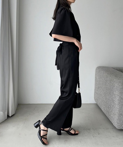 one after another NICE CLAUP(ワンアフターアナザーナイスクラップ)の「サイズあり/バックリボンカラフルスラックスパンツ(スラックス・レディース・杢グレー/ブラック/ライトピンク/ピンク/イエロー・SMALL/MEDIUM)」の11枚目の写真