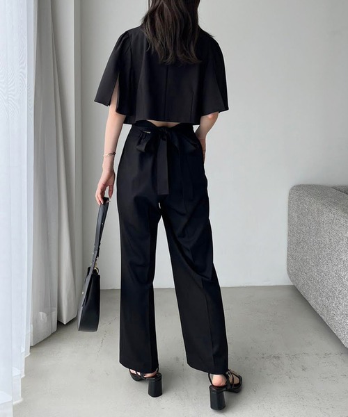 one after another NICE CLAUP(ワンアフターアナザーナイスクラップ)の「サイズあり/バックリボンカラフルスラックスパンツ(スラックス・レディース・杢グレー/ブラック/ライトピンク/ピンク/イエロー・SMALL/MEDIUM)」の12枚目の写真