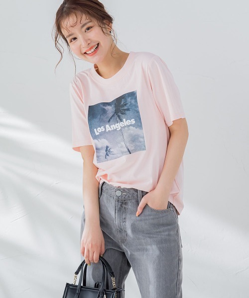 【畔勝遥さんコラボ商品】PalmtreeフォトプリントTシャツ《洗濯機で洗える》