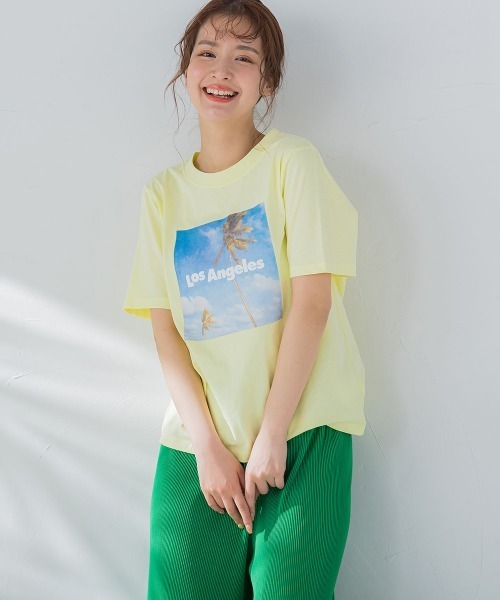 【畔勝遥さんコラボ商品】PalmtreeフォトプリントTシャツ《洗濯機で洗える》