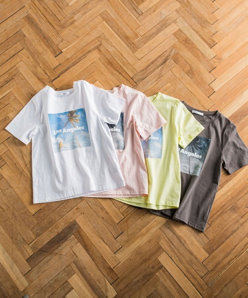 【畔勝遥さんコラボ商品】PalmtreeフォトプリントTシャツ《洗濯機で洗える》