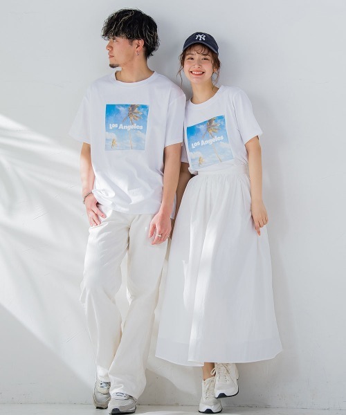 【畔勝遥さんコラボ商品】PalmtreeフォトプリントTシャツ《洗濯機で洗える》