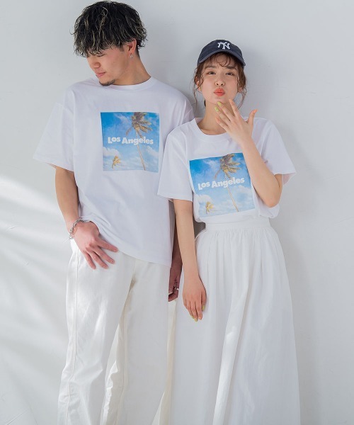 【畔勝遥さんコラボ商品】PalmtreeフォトプリントTシャツ《洗濯機で洗える》