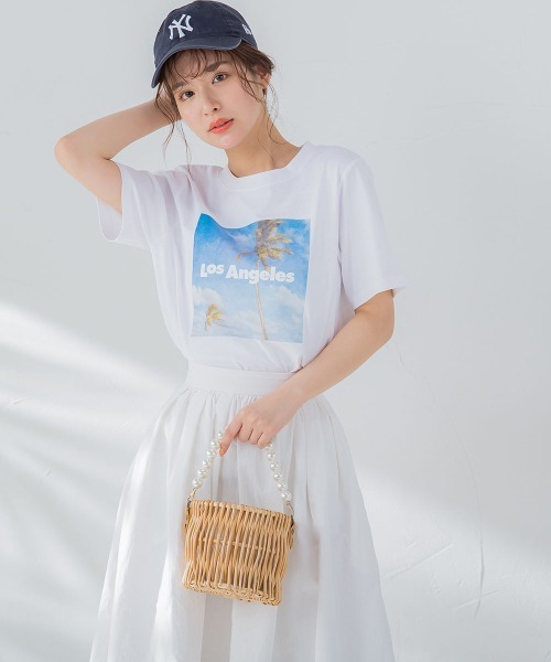 【畔勝遥さんコラボ商品】PalmtreeフォトプリントTシャツ《洗濯機で洗える》