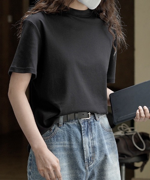 chuclla(チュクラ)の「コットン ルーズ クレリックTシャツ chw23s071(Tシャツ/カットソー・レディース・ブラック/ホワイト・M/S)」の3枚目の写真
