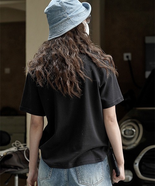 chuclla(チュクラ)の「コットン ルーズ クレリックTシャツ chw23s071(Tシャツ/カットソー・レディース・ブラック/ホワイト・M/S)」の22枚目の写真
