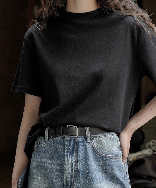 chuclla(チュクラ)の「コットン ルーズ クレリックTシャツ chw23s071(Tシャツ/カットソー・レディース・ブラック/ホワイト・M/S)」の19枚目の写真