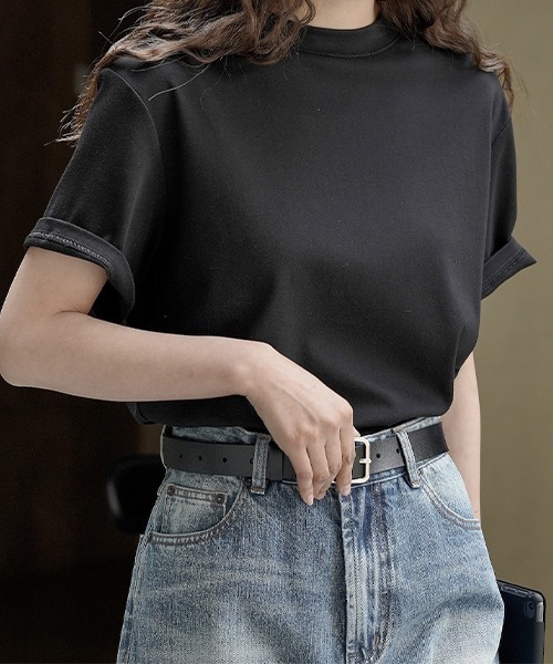 chuclla(チュクラ)の「コットン ルーズ クレリックTシャツ chw23s071(Tシャツ/カットソー・レディース・ブラック/ホワイト・M/S)」の6枚目の写真