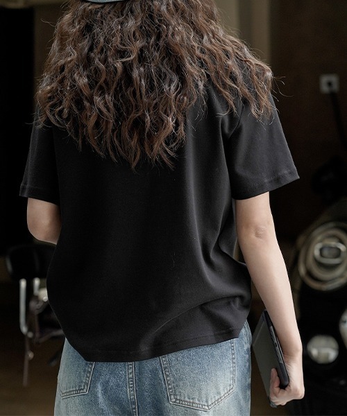 chuclla(チュクラ)の「コットン ルーズ クレリックTシャツ chw23s071(Tシャツ/カットソー・レディース・ブラック/ホワイト・M/S)」の13枚目の写真