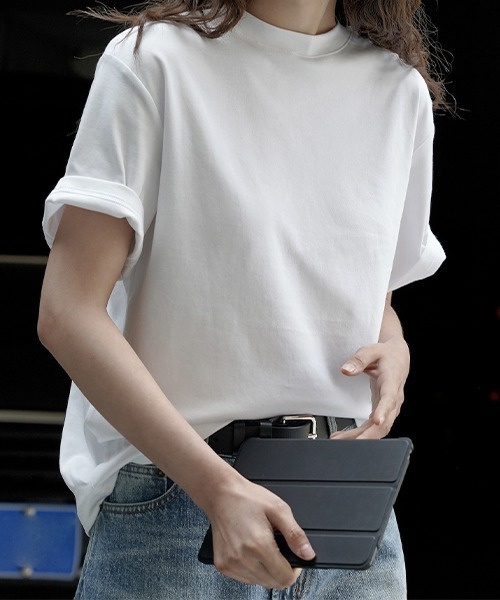 chuclla(チュクラ)の「コットン ルーズ クレリックTシャツ chw23s071(Tシャツ/カットソー・レディース・ブラック/ホワイト・M/S)」の20枚目の写真