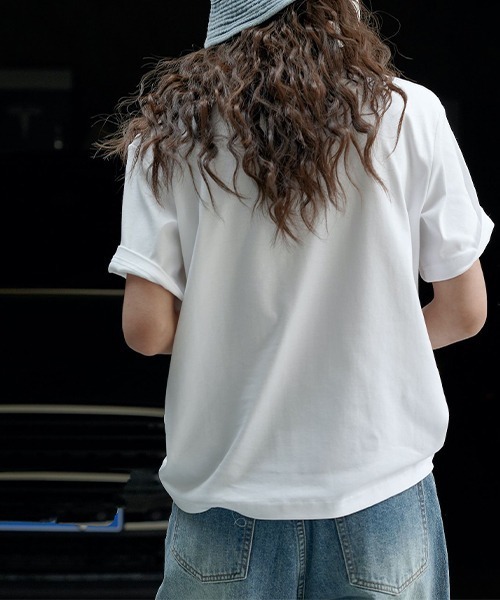 chuclla(チュクラ)の「コットン ルーズ クレリックTシャツ chw23s071(Tシャツ/カットソー・レディース・ブラック/ホワイト・M/S)」の5枚目の写真
