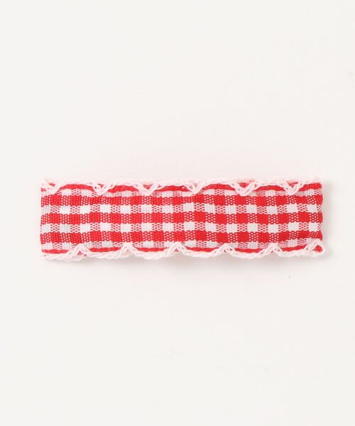 bibmilk（ビブミルク）の「BIBMILK GINGHAM TAPE SLEEP PIN 6cm（ヘアピン・キッズ・ブラック/ライラック系/オレンジ/ブルー/レッド/グリーン/ピンク/イエロー・ONE SIZE）」の2枚目の写真