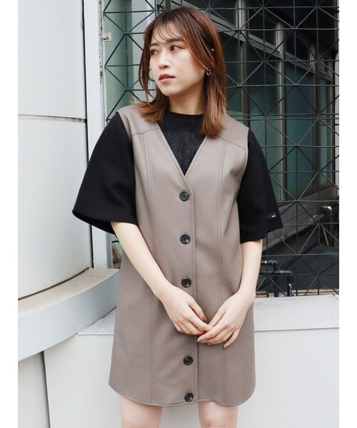 MURUA(ムルーア)の「モノグラムTシャツ(Tシャツ/カットソー・レディース・ホワイト/ブラック・FREE)」の7枚目の写真