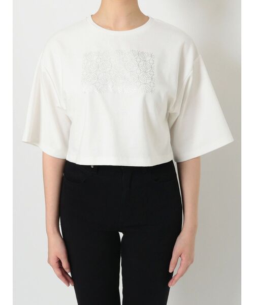 MURUA(ムルーア)の「モノグラムTシャツ(Tシャツ/カットソー・レディース・ホワイト/ブラック・FREE)」の8枚目の写真