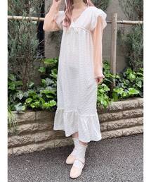 merry jenny | flower ribbonギャザーワンピース(ワンピース)