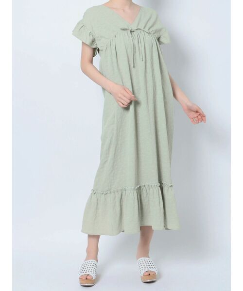 merry jenny（メリージェニー）の「flower ribbonギャザーワンピース（ワンピース・レディース・オフホワイト/ブラック/ミント・FREE）」の3枚目の写真