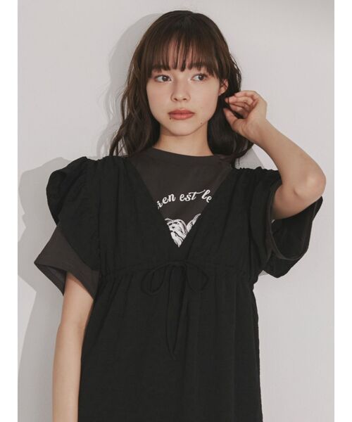 merry jenny（メリージェニー）の「flower ribbonギャザーワンピース（ワンピース・レディース・オフホワイト/ブラック/ミント・FREE）」の17枚目の写真