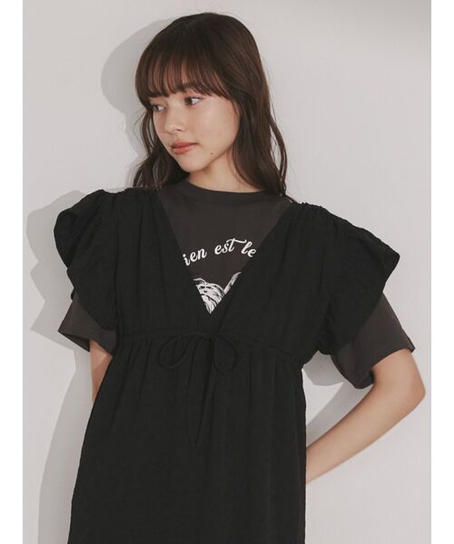 merry jenny（メリージェニー）の「flower ribbonギャザーワンピース（ワンピース・レディース・オフホワイト/ブラック/ミント・FREE）」の18枚目の写真