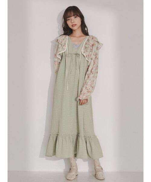 merry jenny（メリージェニー）の「flower ribbonギャザーワンピース（ワンピース・レディース・オフホワイト/ブラック/ミント・FREE）」の22枚目の写真
