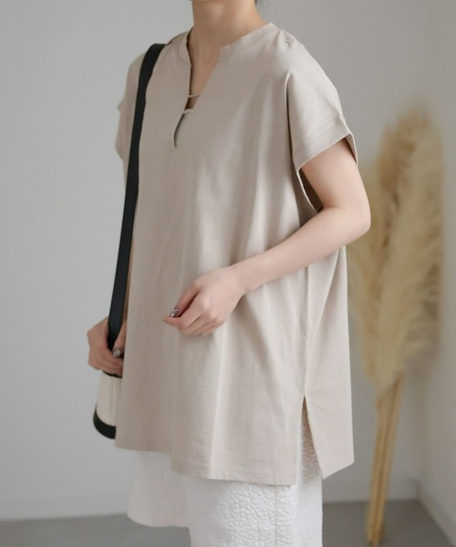 sakishimatokyo(サキシマトーキョー)の「キーネックノースリトップス(Tシャツ/カットソー・レディース・オフホワイト/グレイッシュベージュ/ネイビー・FREE)」の19枚目の写真