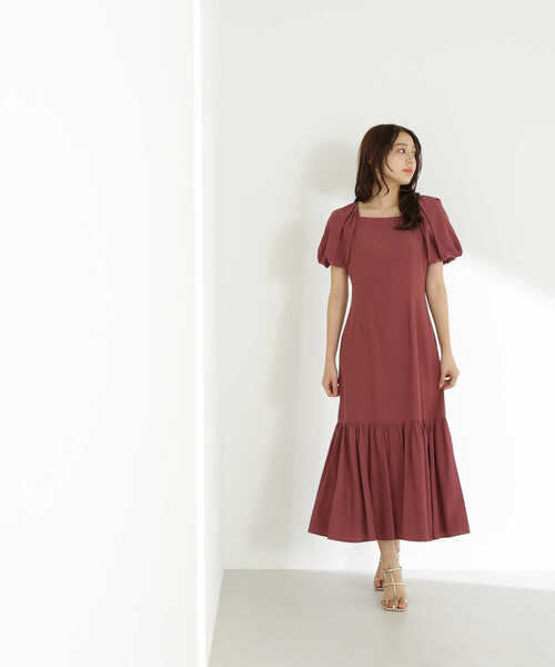 NATURAL BEAUTY BASIC（ナチュラルビューティーベーシック）の「◇バックシャンティアードワンピース（ワンピース・レディース・ピンク/チャコールグレー・SMALL/MEDIUM）」の17枚目の写真