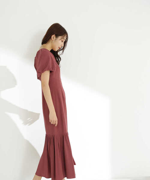 NATURAL BEAUTY BASIC（ナチュラルビューティーベーシック）の「◇バックシャンティアードワンピース（ワンピース・レディース・ピンク/チャコールグレー・SMALL/MEDIUM）」の18枚目の写真