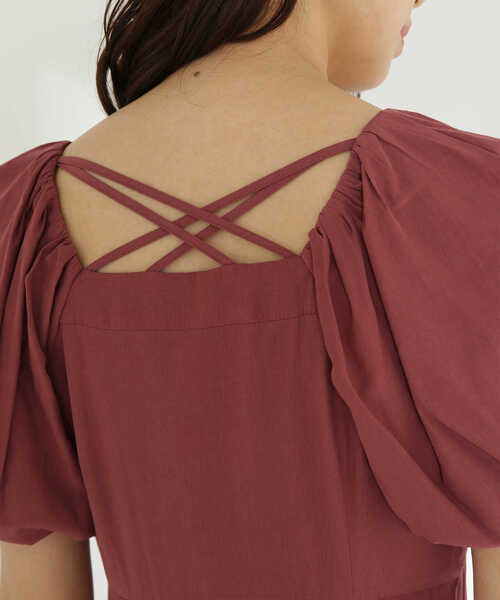 NATURAL BEAUTY BASIC（ナチュラルビューティーベーシック）の「◇バックシャンティアードワンピース（ワンピース・レディース・ピンク/チャコールグレー・SMALL/MEDIUM）」の20枚目の写真