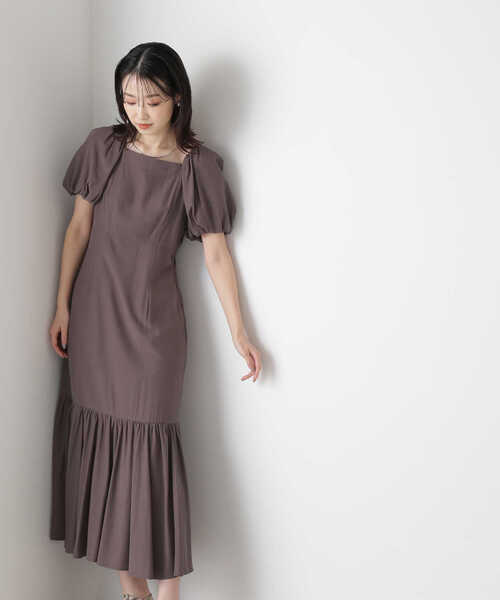 NATURAL BEAUTY BASIC（ナチュラルビューティーベーシック）の「◇バックシャンティアードワンピース（ワンピース・レディース・ピンク/チャコールグレー・SMALL/MEDIUM）」の2枚目の写真