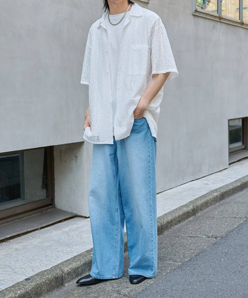 COLONY 2139(コロニートゥーワンスリーナイン)の「レース半袖シャツ(シャツ/ブラウス・メンズ・ブラック/ホワイト・MEDIUM/LARGE)」の22枚目の写真