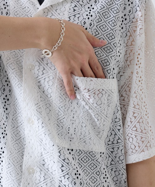 COLONY 2139(コロニートゥーワンスリーナイン)の「レース半袖シャツ(シャツ/ブラウス・メンズ・ブラック/ホワイト・MEDIUM/LARGE)」の10枚目の写真