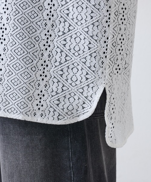 COLONY 2139(コロニートゥーワンスリーナイン)の「レース半袖シャツ(シャツ/ブラウス・メンズ・ブラック/ホワイト・MEDIUM/LARGE)」の19枚目の写真