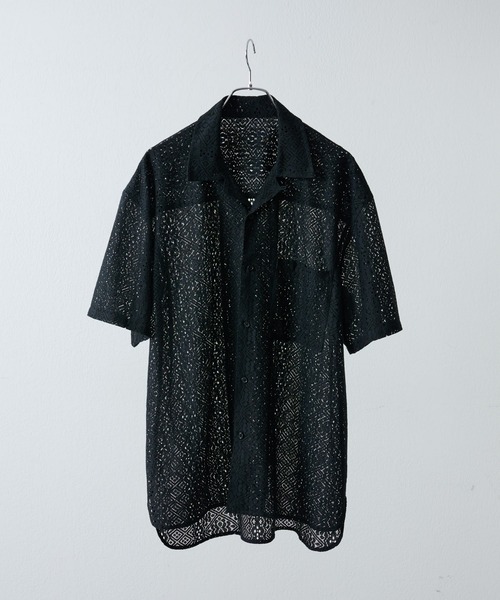 COLONY 2139(コロニートゥーワンスリーナイン)の「レース半袖シャツ(シャツ/ブラウス・メンズ・ブラック/ホワイト・MEDIUM/LARGE)」の12枚目の写真