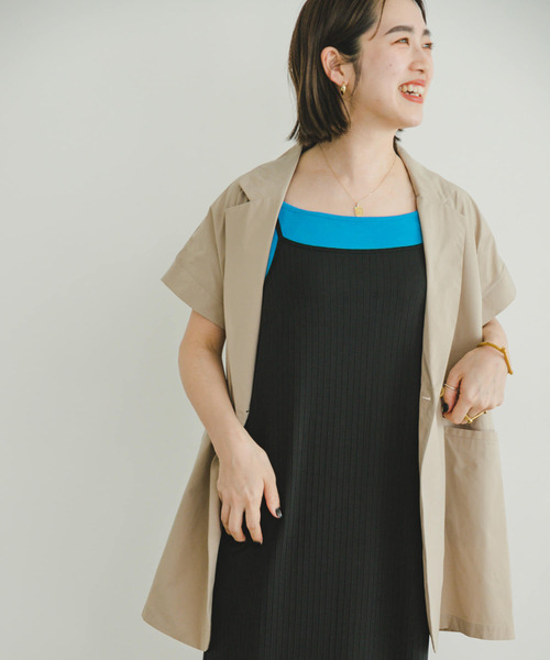 ITEMS URBANRESEARCH（アイテムズ アーバンリサーチ）の「リブキャミソールワンピース（ワンピース・レディース・ブルー/ブラック・FREE）」の3枚目の写真