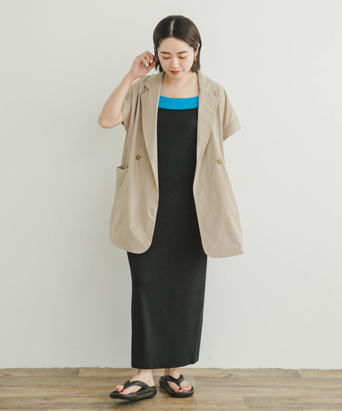 ITEMS URBANRESEARCH（アイテムズ アーバンリサーチ）の「リブキャミソールワンピース（ワンピース・レディース・ブルー/ブラック・FREE）」の5枚目の写真