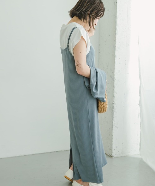 ITEMS URBANRESEARCH（アイテムズ アーバンリサーチ）の「リブキャミソールワンピース（ワンピース・レディース・ブルー/ブラック・FREE）」の8枚目の写真