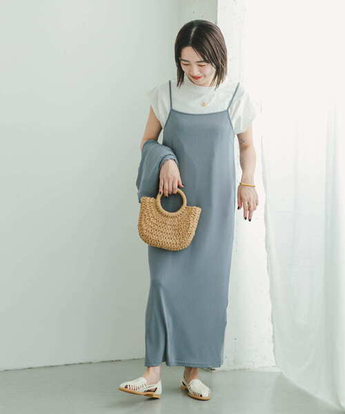 ITEMS URBANRESEARCH（アイテムズ アーバンリサーチ）の「リブキャミソールワンピース（ワンピース・レディース・ブルー/ブラック・FREE）」の9枚目の写真