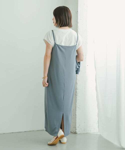 ITEMS URBANRESEARCH（アイテムズ アーバンリサーチ）の「リブキャミソールワンピース（ワンピース・レディース・ブルー/ブラック・FREE）」の10枚目の写真