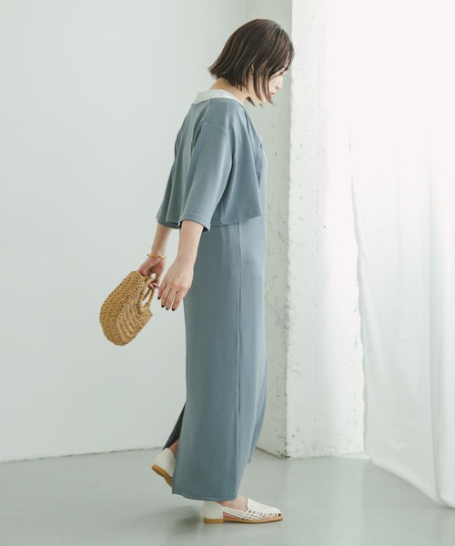 ITEMS URBANRESEARCH（アイテムズ アーバンリサーチ）の「リブキャミソールワンピース（ワンピース・レディース・ブルー/ブラック・FREE）」の13枚目の写真