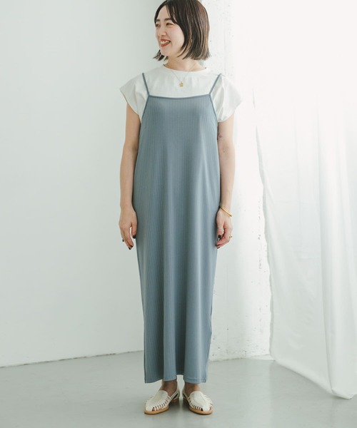 ITEMS URBANRESEARCH（アイテムズ アーバンリサーチ）の「リブキャミソールワンピース（ワンピース・レディース・ブルー/ブラック・FREE）」の14枚目の写真