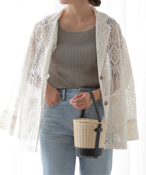 frames RAY CASSIN（フレームスレイカズン）の「レーステーラードジャケット（テーラードジャケット・レディース・キナリ/オフホワイト/ブラック・FREE）」の3枚目の写真