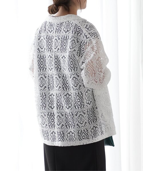 frames RAY CASSIN（フレームスレイカズン）の「レーステーラードジャケット（テーラードジャケット・レディース・キナリ/オフホワイト/ブラック・FREE）」の22枚目の写真