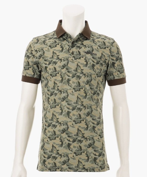 BRIEFING（ブリーフィング）の「【ブリーフィングゴルフ】MENS CAMO PRINT POLO（ポロシャツ・メンズ・ホワイト/ネイビー/ブラック/オリーブ・L/M/XL/S）」の4枚目の写真