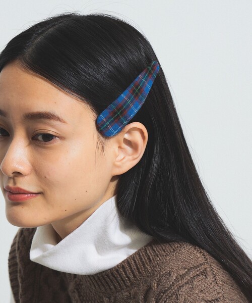 BEAMS BOY（ビームスボーイ）の「BEAMS BOY / チェック柄 スリーピン（ヘアピン・レディース・オレンジ/グリーン/ブルー/レッド・ONE SIZE）」の6枚目の写真