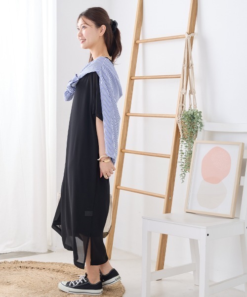 シアードルマンレイヤード半袖Tシャツワンピース